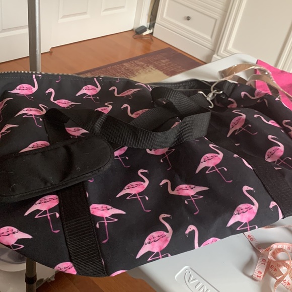 Canvas Flamingo tote beach bag. Black and hot pink. Society6. NWOT - Picture 8 of 11